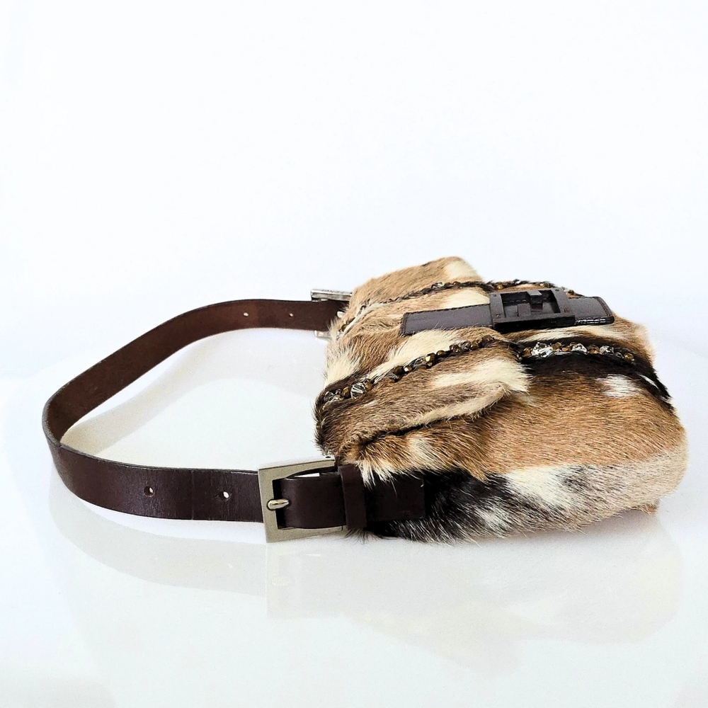Fendi Baguette Pony-Hair Cow Print Beaded - image 8